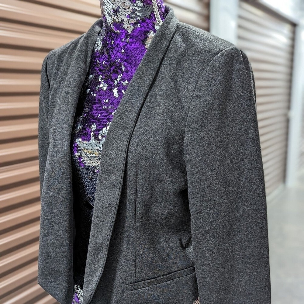 Lauren Conrad NWT Size 16 Grey Ponte Open Front Blazer‎ Jacket